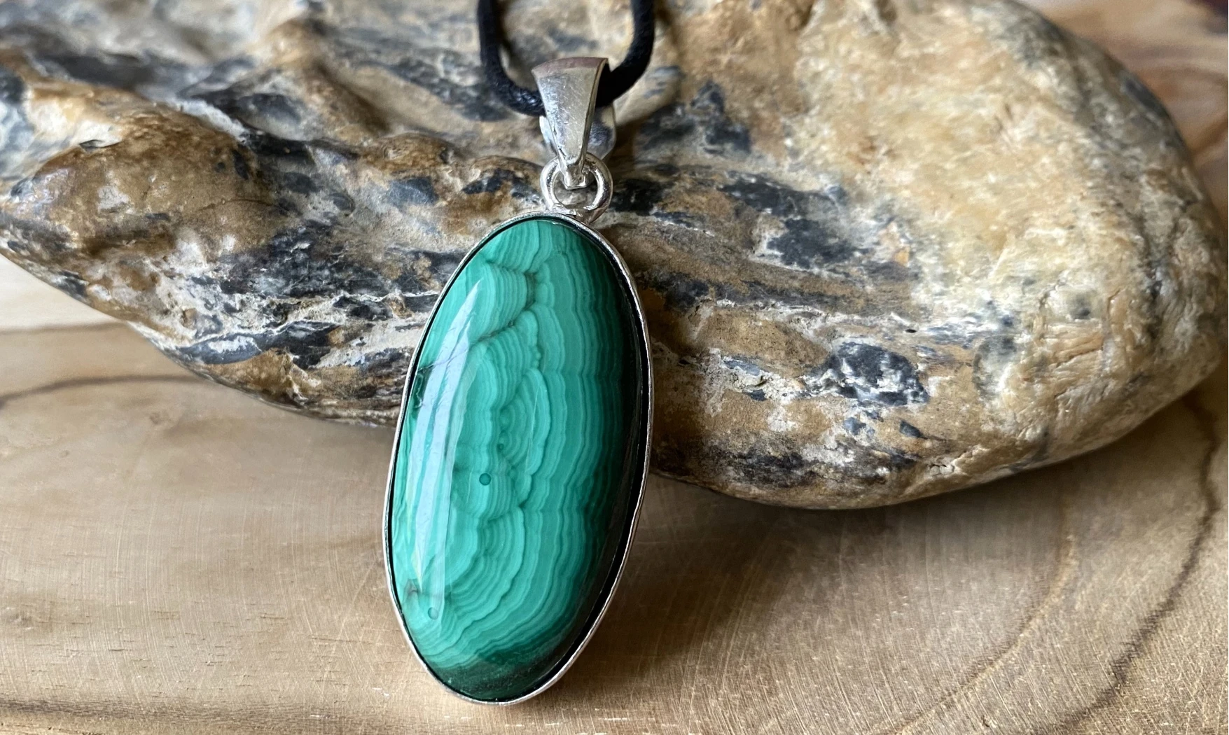 Malachite pendentif & Argent 7