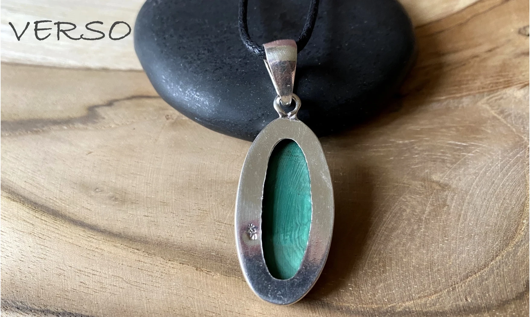 Malachite pendentif & Argent 7