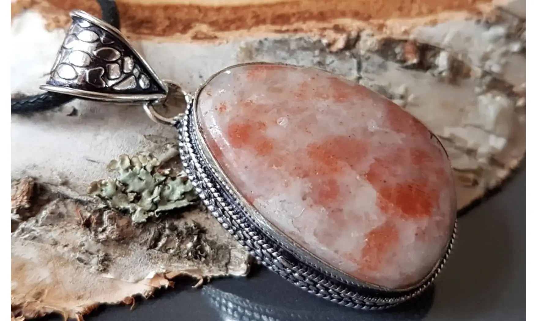 Pierre de Soleil pendentif & Argent