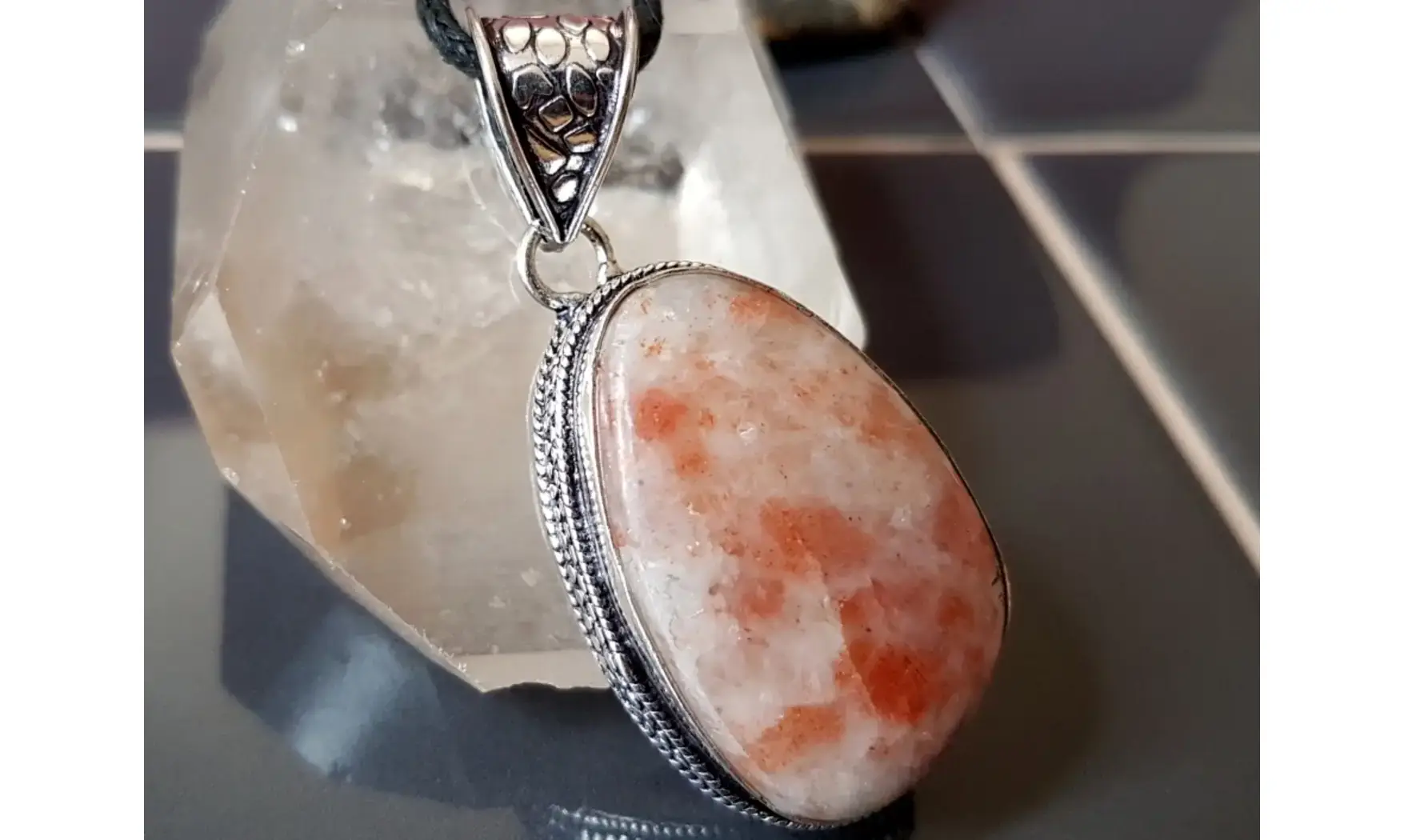 Pierre de Soleil pendentif & Argent