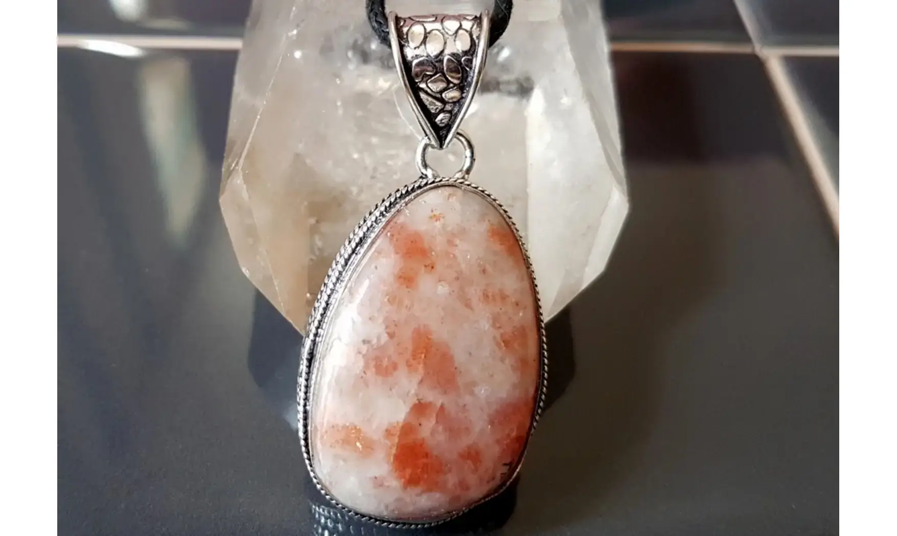 Pierre de Soleil pendentif & Argent