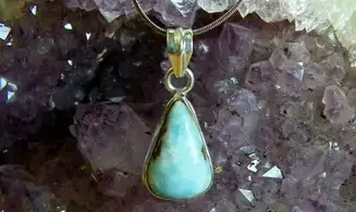 Larimar & 925 Silver plated pendant