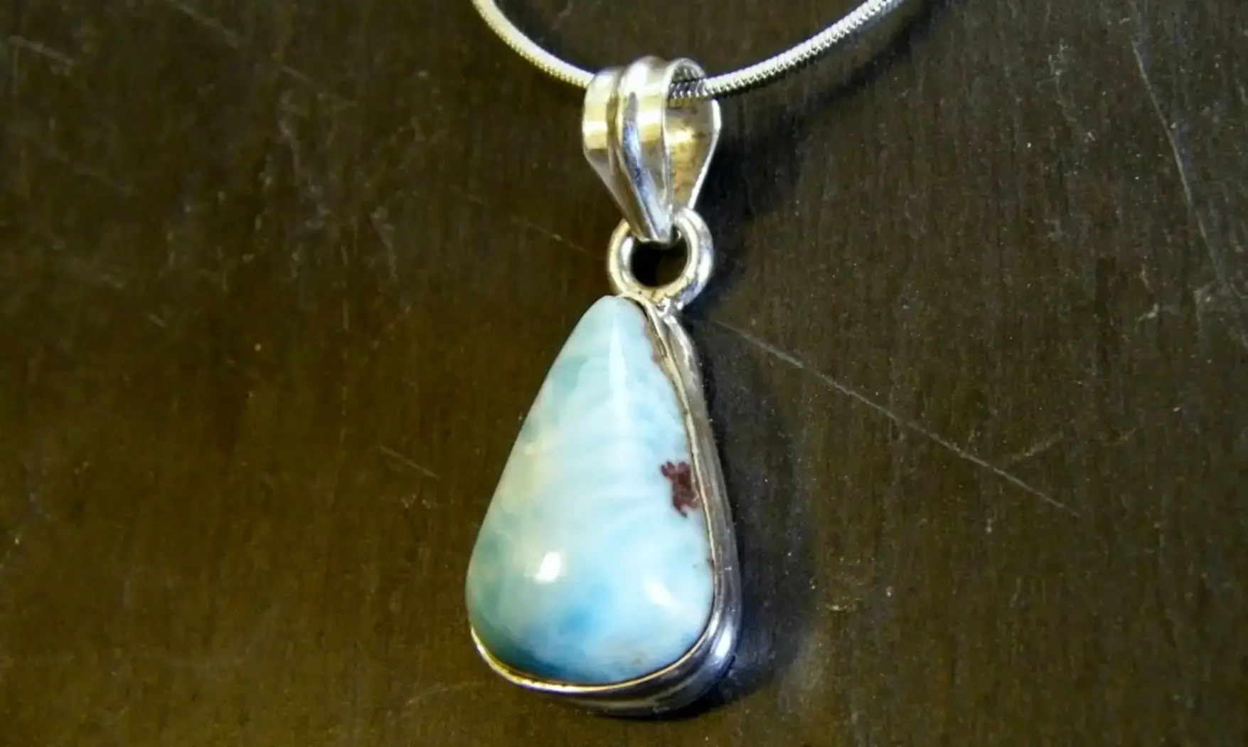 Larimar & 925 Silver plated pendant