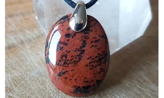 Obsidienne Acajou Galet pierre pendentif