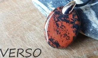 Obsidienne Acajou Galet pierre pendentif
