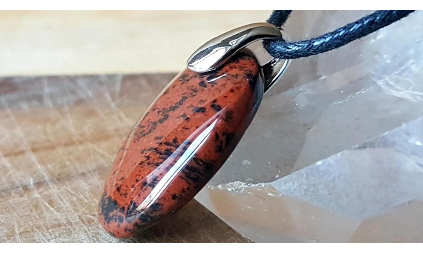 Obsidienne Acajou Galet pierre pendentif