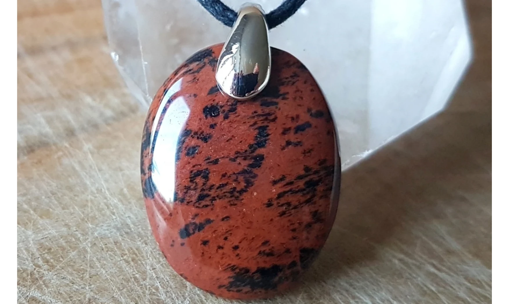 Obsidienne Acajou Galet pierre pendentif