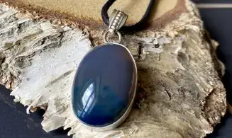 Agate Mousse pierre pendentif & Argent