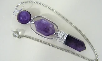 Améthyste pierre double pointe Pendule