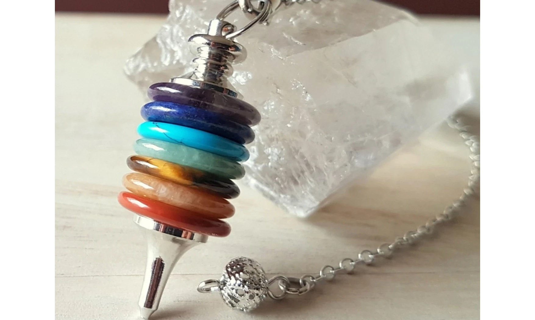 7 Chakras pendule Donuts pierres