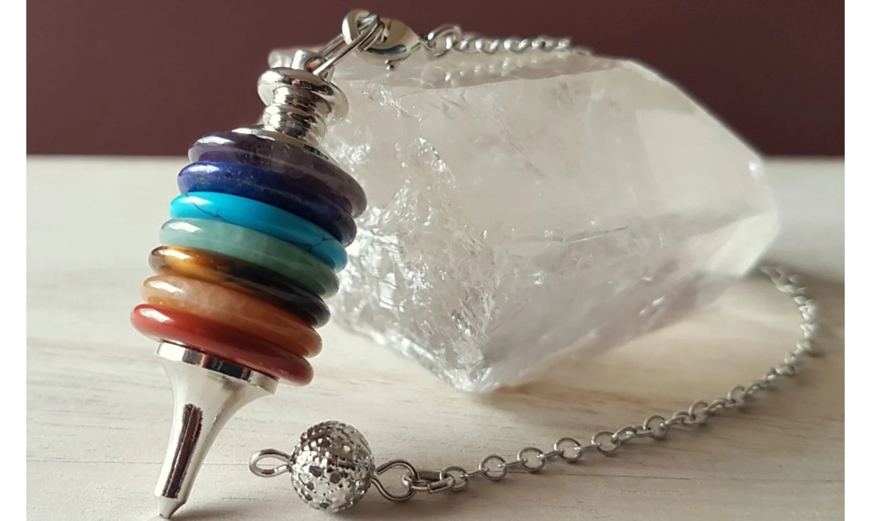 7 Chakras pendule Donuts pierres