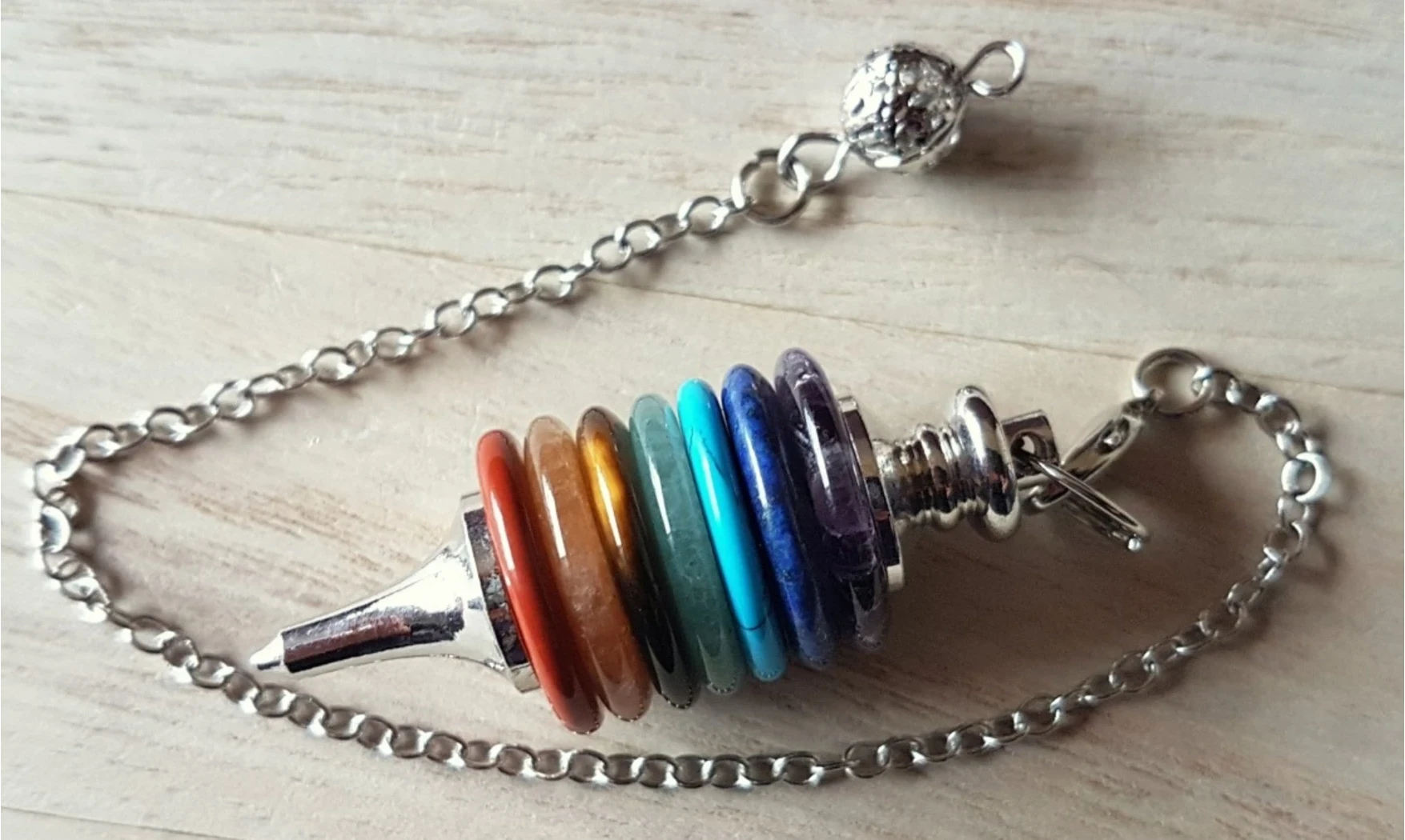 7 Chakras pendule Donuts pierres