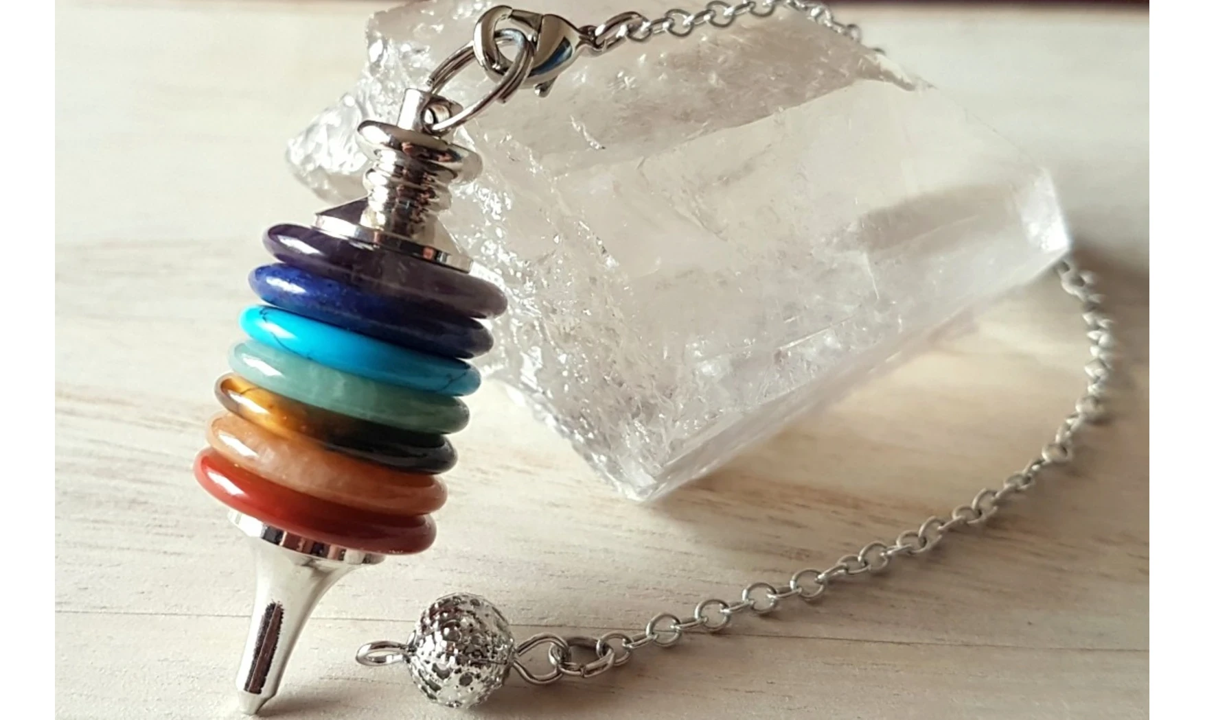 7 Chakras pendule Donuts pierres