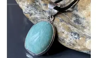 Amazonite & 925 plated Silver pendant