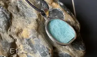 Amazonite & 925 plated Silver pendant