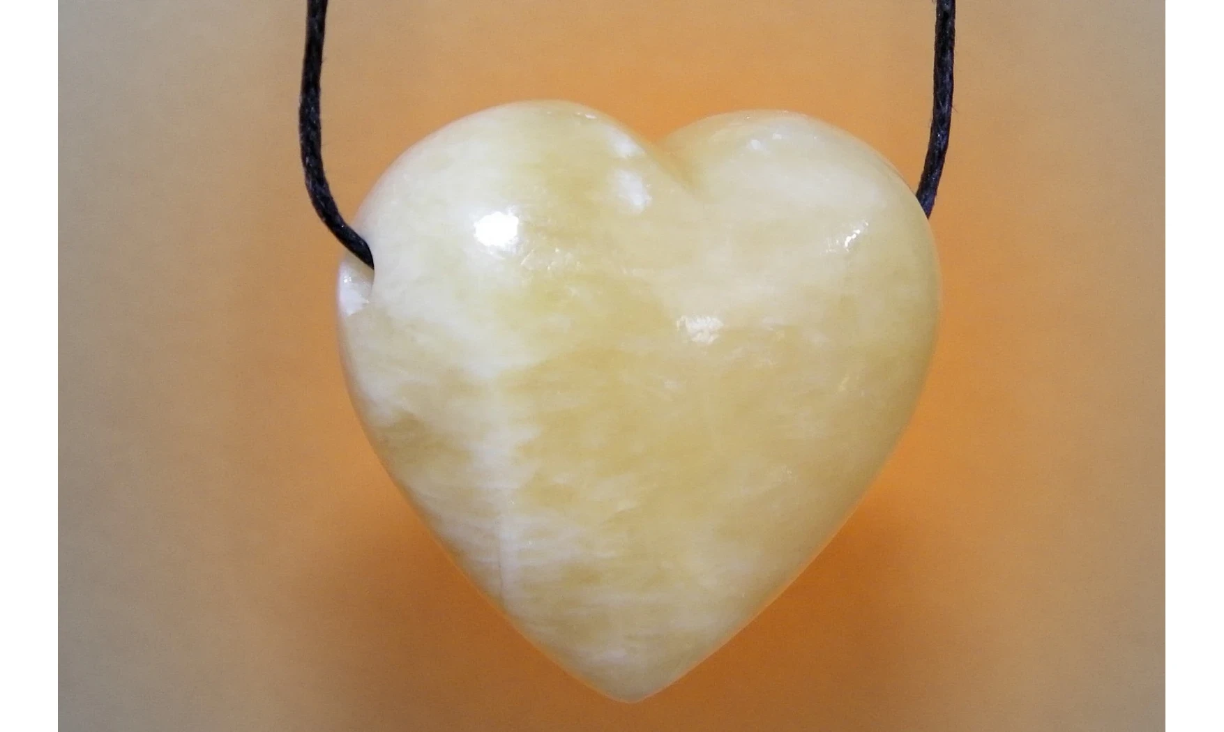 Calcite Orange Coeur pierre pendentif
