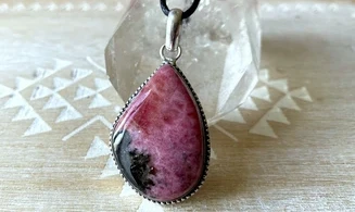 Rhodonite pierre pendentif Argent