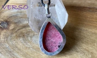 Rhodonite pierre pendentif Argent