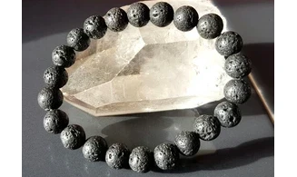 Lava stone Round beads bracelet