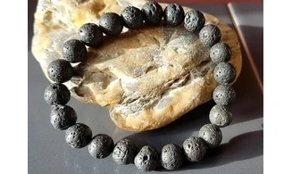 Lava stone Round beads bracelet