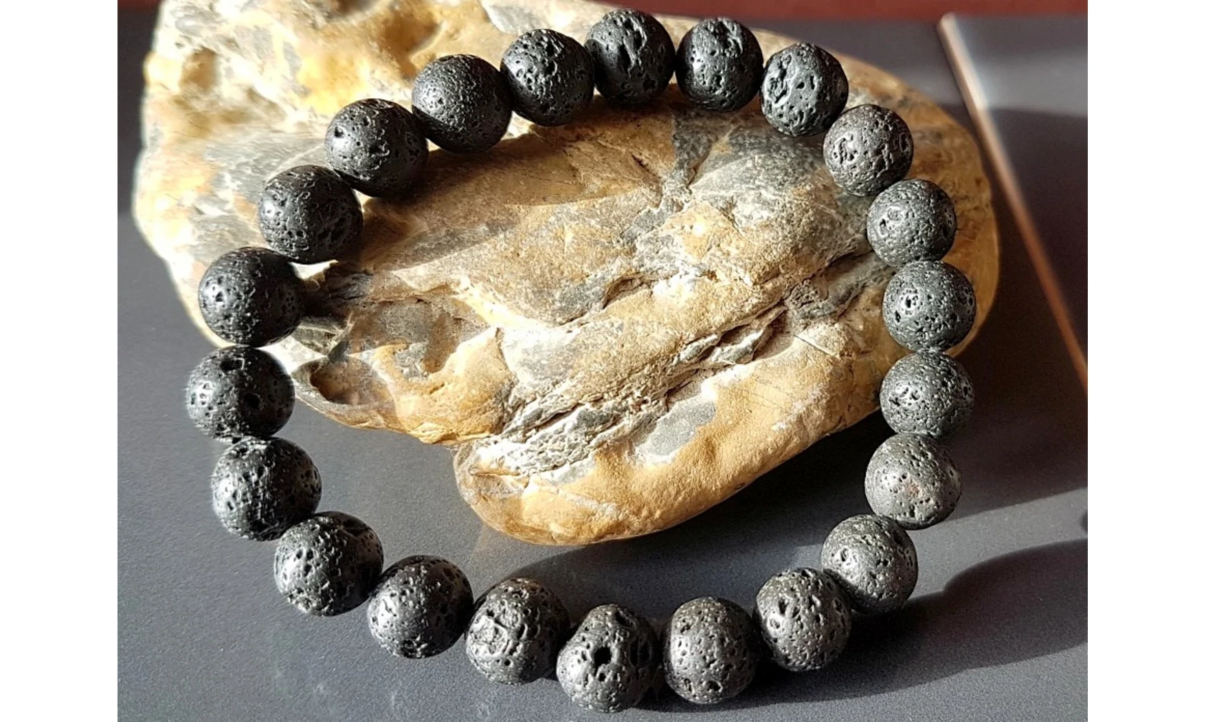 Pierre de Lave pierres Boules bracelet