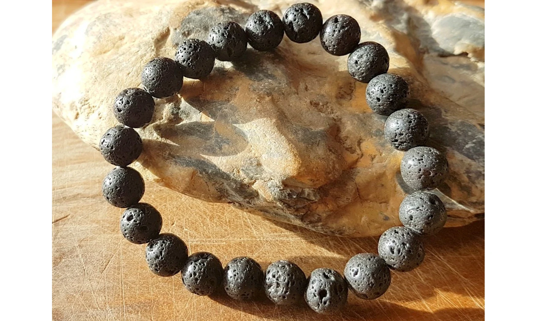 Pierre de Lave pierres Boules bracelet