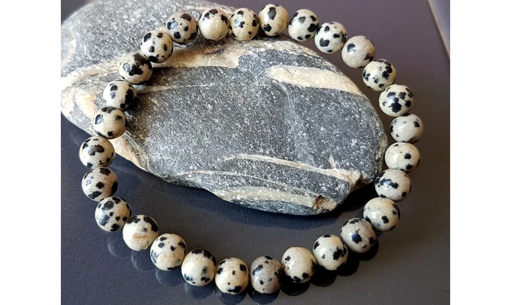 Dalmation Jasper Round beads bracelet