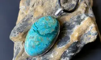 Chrysocolla & 925 Silver plated pendant