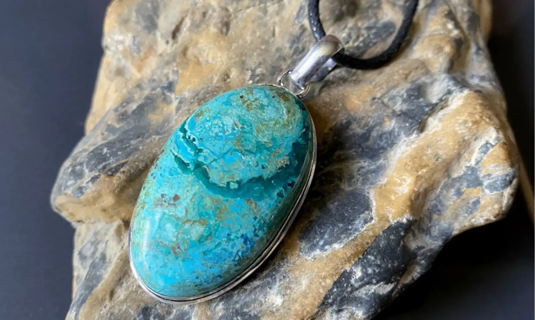 Chrysocolle pierre pendentif & Argent