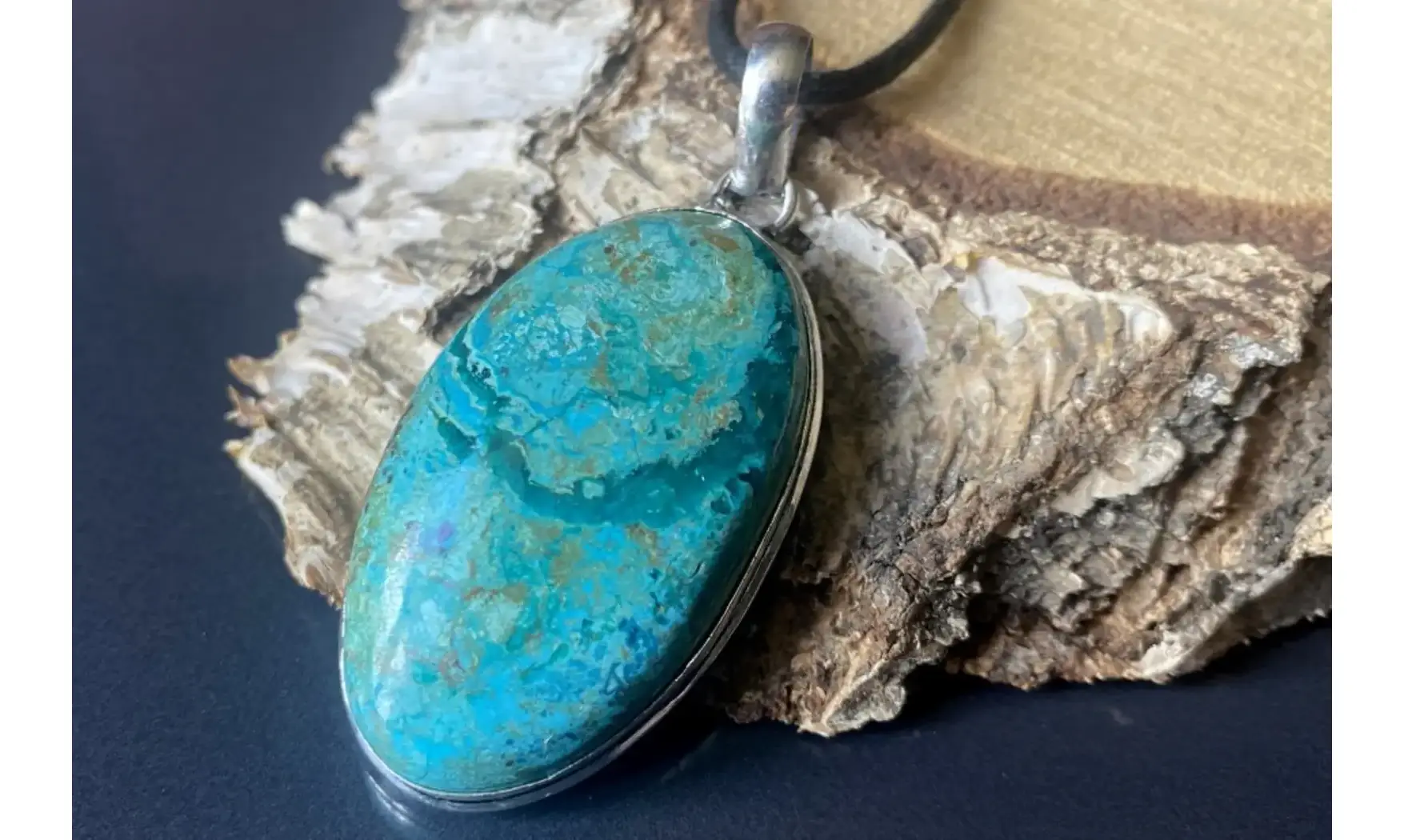 Chrysocolle pierre pendentif & Argent