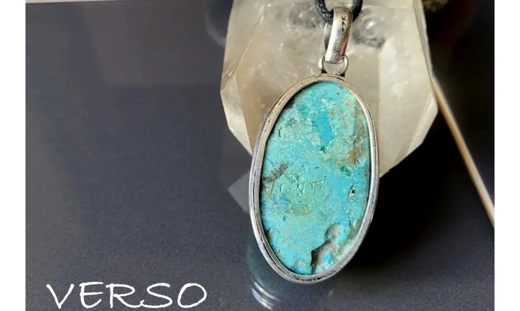 Chrysocolle pierre pendentif & Argent