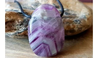 Rainbow Fluorite stone drilled pendant 5