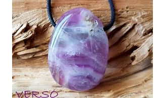 Rainbow Fluorite stone drilled pendant 5