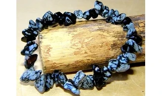 Snowflake Obsidian Chips Bracelet