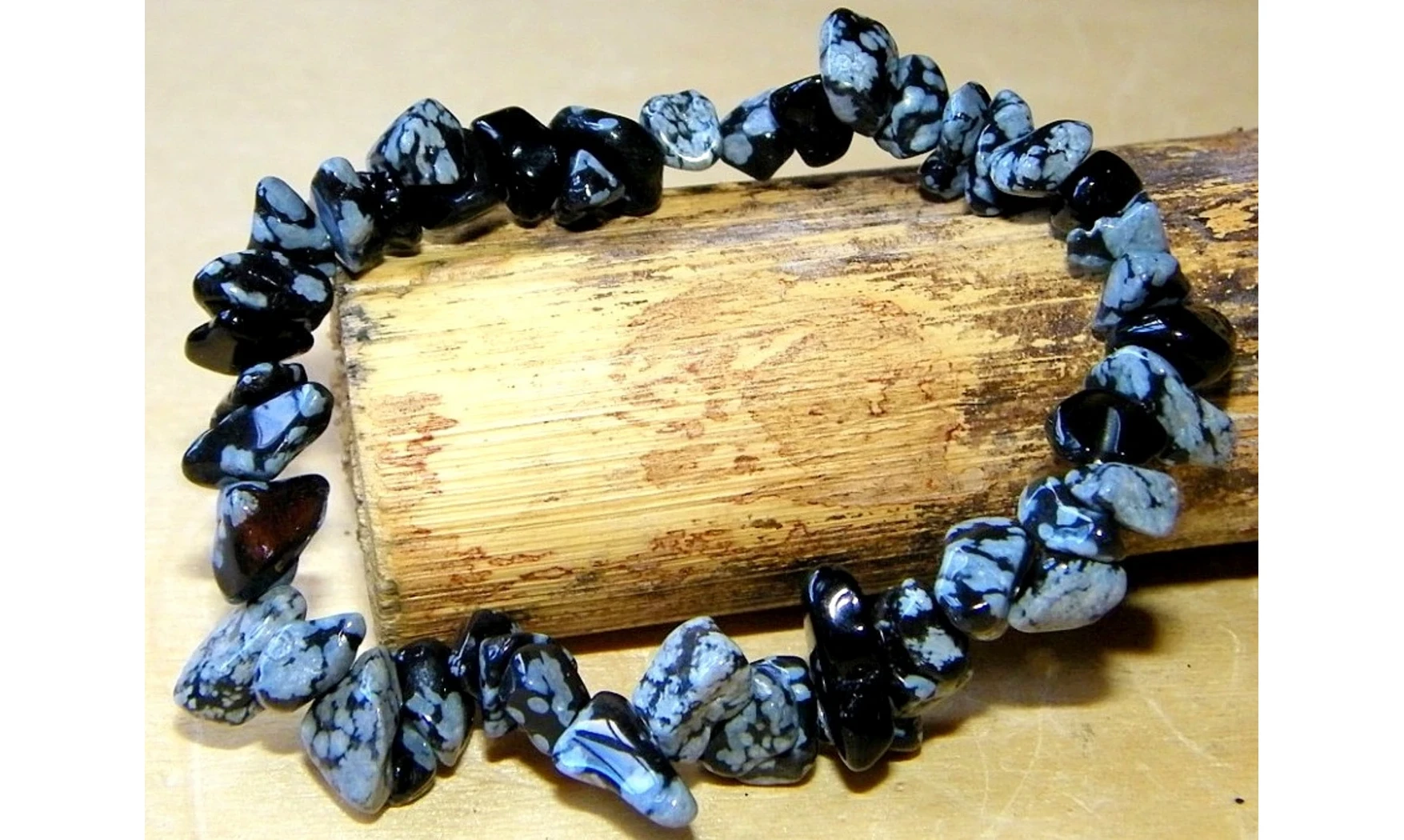 Snowflake Obsidian Chips Bracelet