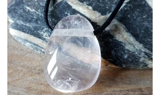Rose Quartz stone drilled pendant 2