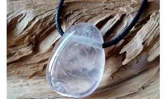 Quartz rose pierre percée 2 pendentif