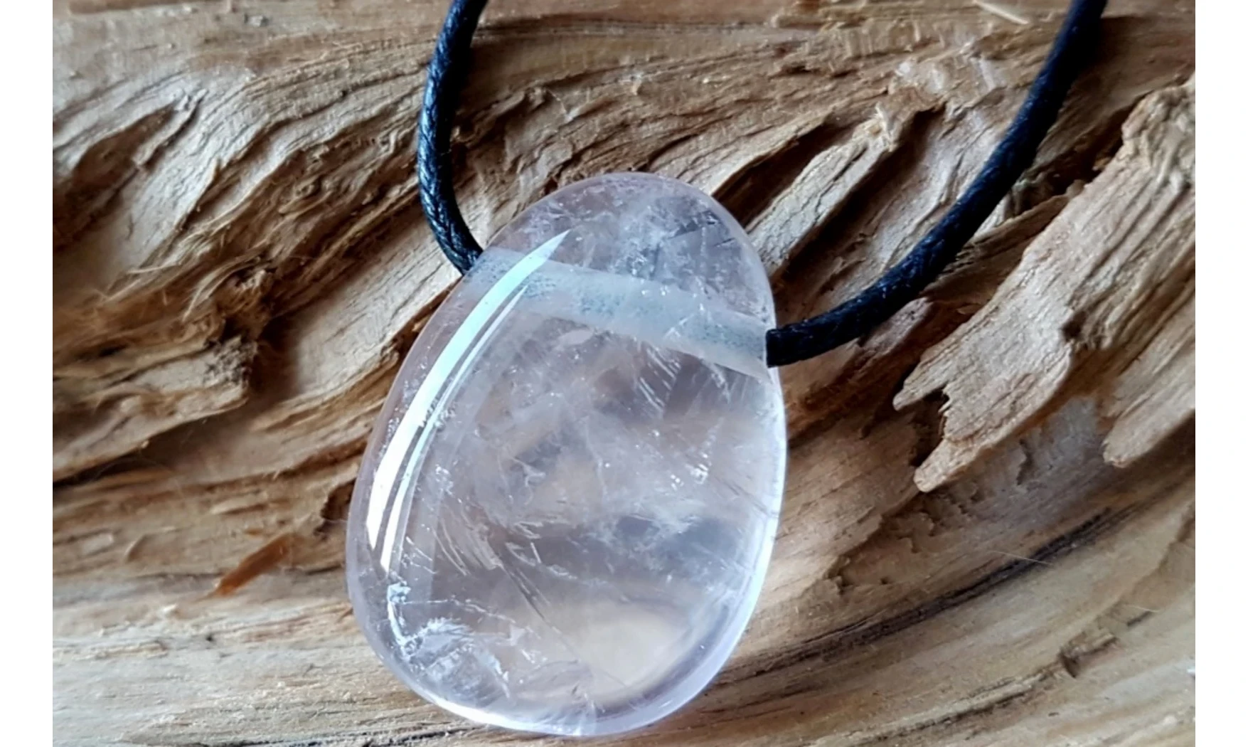 Quartz rose pierre percée 2 pendentif