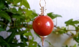Jaspe rouge pierre pendule sphère