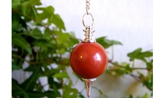 Jaspe rouge pierre pendule sphère