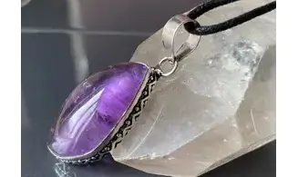 Amethyst & 925 Silver plated pendant