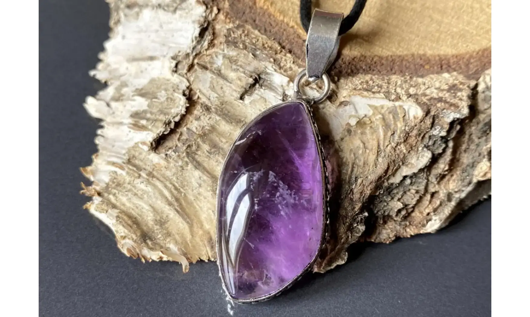 Améthyste pierre pendentif & Argent