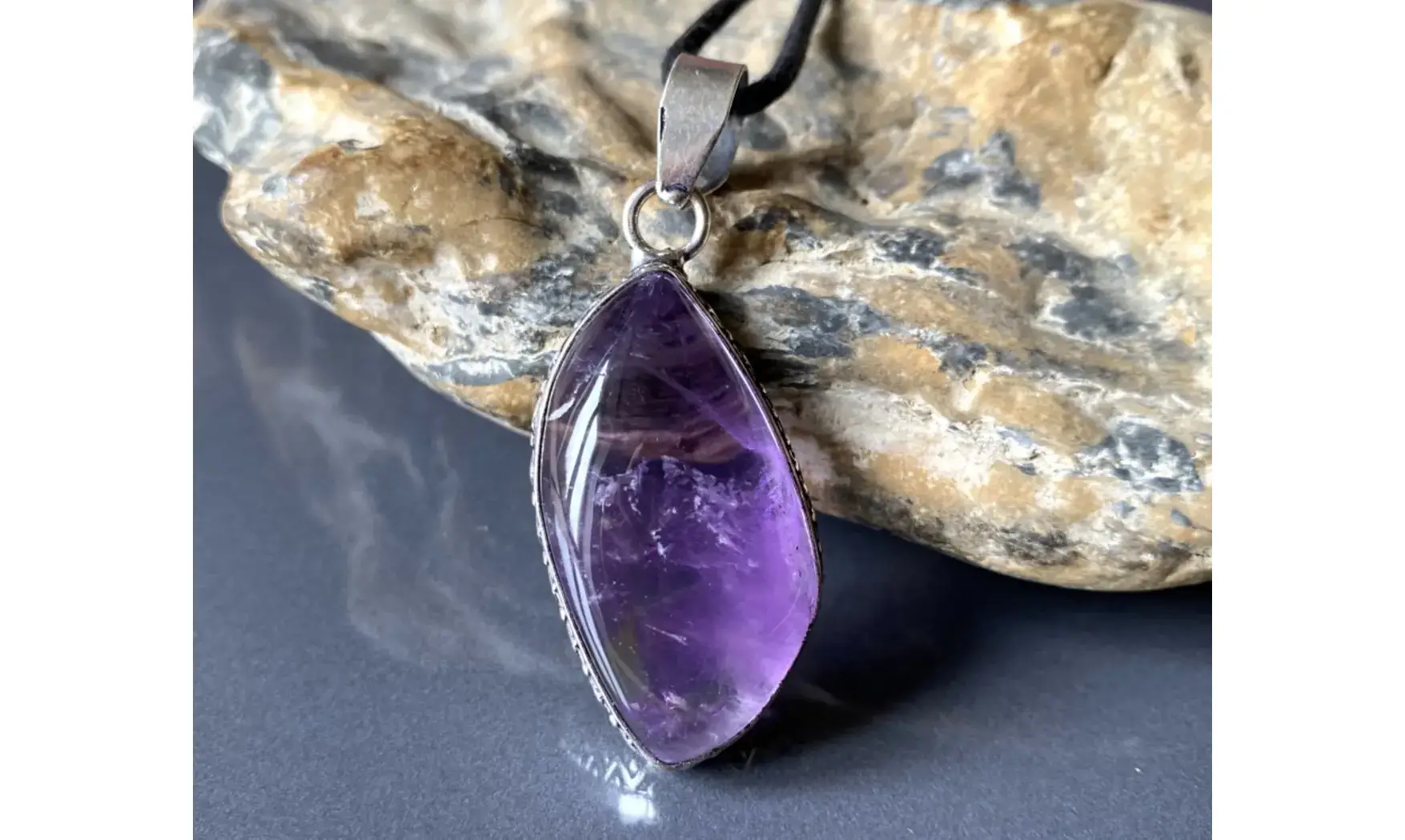 Améthyste pierre pendentif & Argent