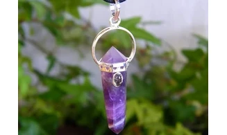 Améthyste pierre Pointe pendentif
