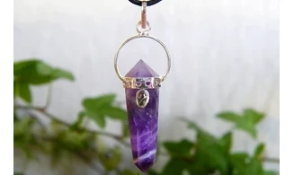 Améthyste pierre Pointe pendentif
