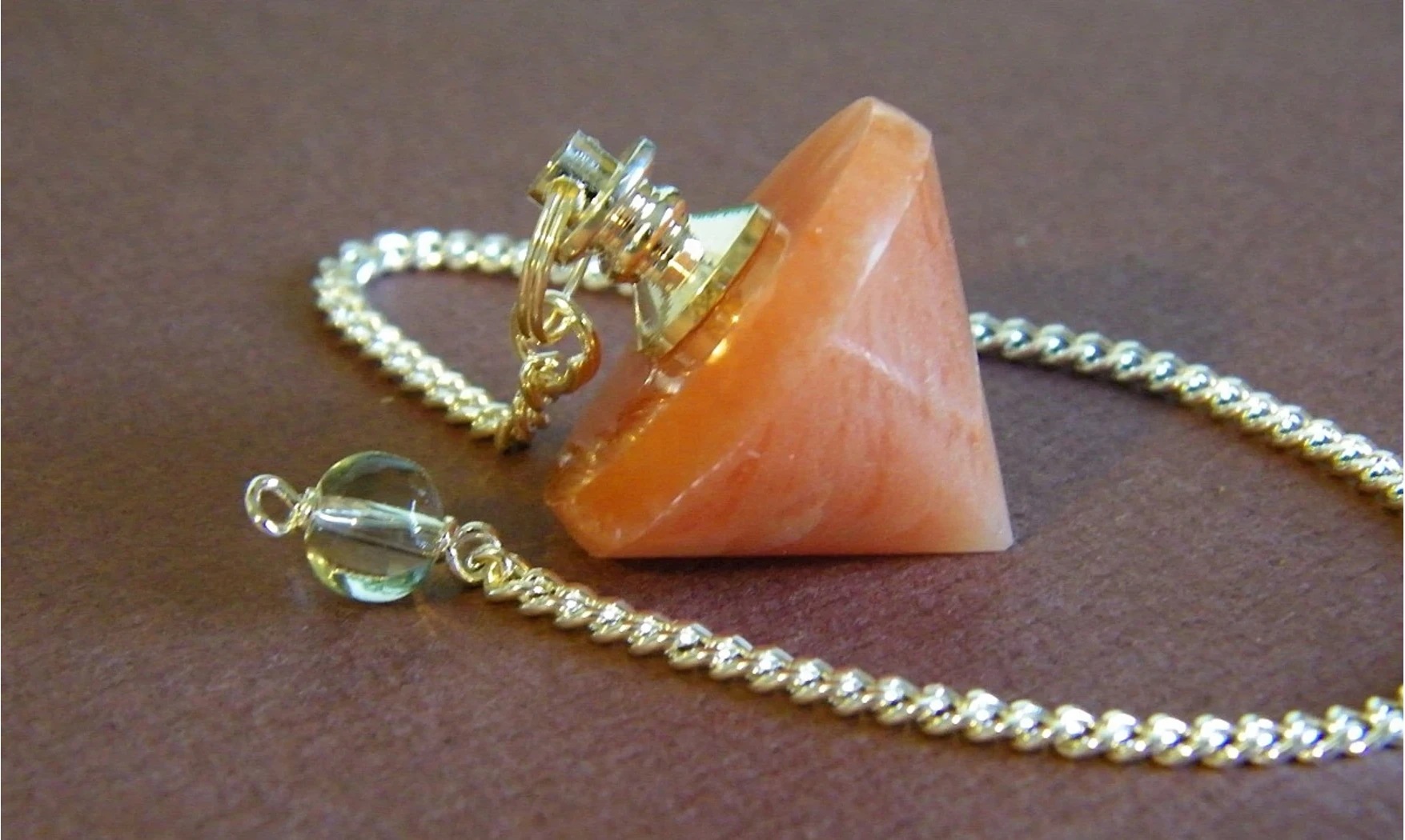 Orange Aventurine cone pendulum