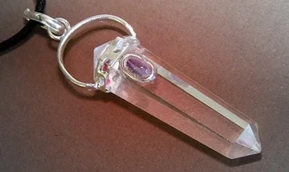 Cristal de roche pierre Pointe pendentif