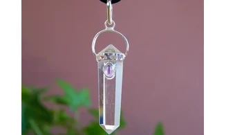 Cristal de roche pierre Pointe pendentif