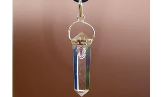 Cristal de roche pierre Pointe pendentif