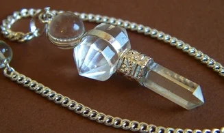 Rock Crystal Double Tip Pendulum